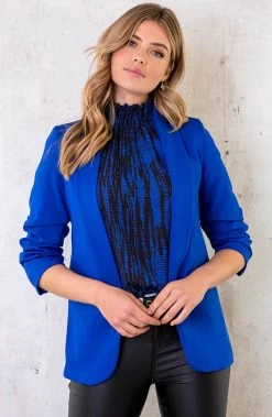 Col Top Print Deluxe Kobalt 26 Col Top Print Deluxe Kobalt -Kleding Promotie Winkel Limited Blazer Kobalt 3 586x900 1