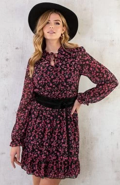 Limited Dress Flowers Black