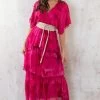 Limited Zijde Maxi Jurk Fuchsia -Kleding Promotie Winkel Limited Zijde Maxi Jurk Fuchsia 3 586x900 1