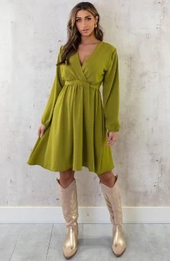 Londen Jurk Olive -Kleding Promotie Winkel Londen Jurk Olive 1 586x900 1