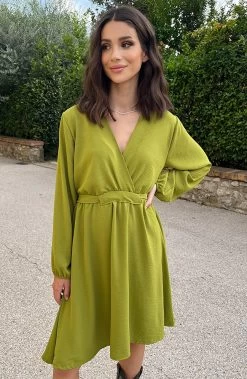 Londen Jurk Olive -Kleding Promotie Winkel Londen Jurk Olive 1 586x900 2