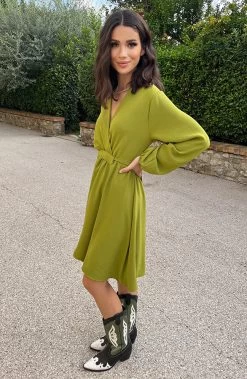 Londen Jurk Olive -Kleding Promotie Winkel Londen Jurk Olive 3 586x900 2