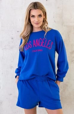 Los Angeles Comfy Short Kobalt -Kleding Promotie Winkel Los Angeles Comfy Trui Kobalt 8 586x900 1