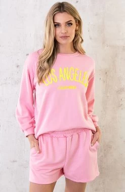 Los Angeles Comfy Trui Roze -Kleding Promotie Winkel Los Angeles Comfy Trui Roze 2 586x900 2