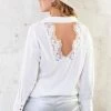Low Back Lace Blouse Ecru -Kleding Promotie Winkel Low Back Lace Blouse Ecru 586x900 1