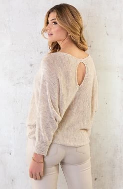 Lurex Boothals Top Beige -Kleding Promotie Winkel Lurex Boothals Top Beige 2 586x900 1