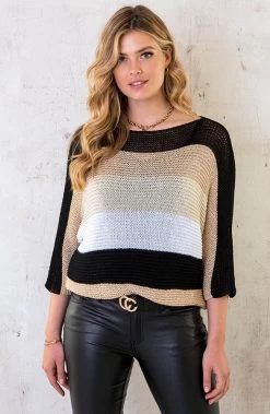 Fashion Riem Zwart Goud -Kleding Promotie Winkel Lurex Gehaakte Strepen Top Zwart 4 586x900 1