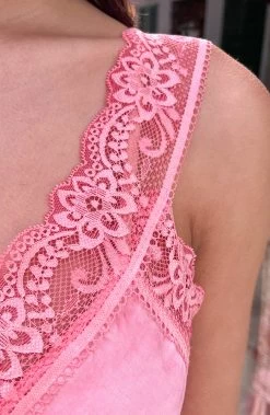 Luxury Kanten Top Light Fuchsia -Kleding Promotie Winkel Luxury Kanten Top Light Fuchsia close 1 586x900 1