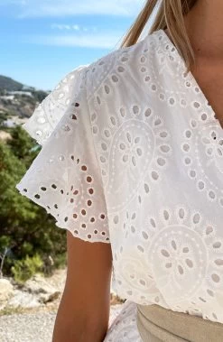 Maxi Embroidery Ruffle Jurk Ecru -Kleding Promotie Winkel Maxi Embroidery Ruffle Jurk Ecru 1 586x900 1