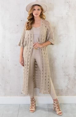 Maxi Gehaakte Vest Beige -Kleding Promotie Winkel Maxi Gehaakte Vest Beige 2 586x900 2