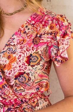 Maxi Jurk Colorful Print Fuchsia -Kleding Promotie Winkel Maxi Jurk Colorful Print Fuchsia 1 586x900 1