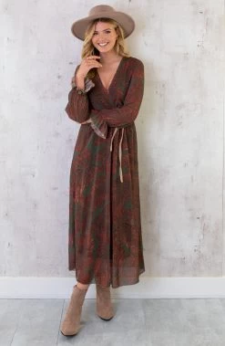 Maxi Jurk Leaves Army -Kleding Promotie Winkel Maxi Jurk Leaves Army 5 586x900 1