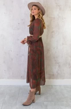 Maxi Jurk Leaves Army -Kleding Promotie Winkel Maxi Jurk Leaves Army 7 586x900 1