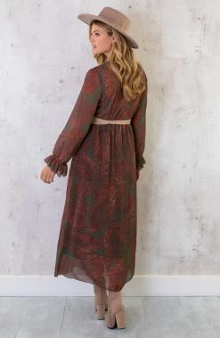 Maxi Jurk Leaves Army -Kleding Promotie Winkel Maxi Jurk Leaves Army 8 586x900 1