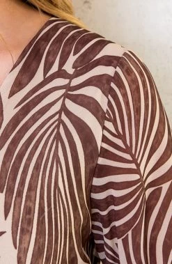 Maxi Jurk Leaves Beige -Kleding Promotie Winkel Maxi Jurk Leaves Beige 6 586x900 1