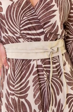 Maxi Jurk Leaves Beige -Kleding Promotie Winkel Maxi Jurk Leaves Beige 7 586x900 1