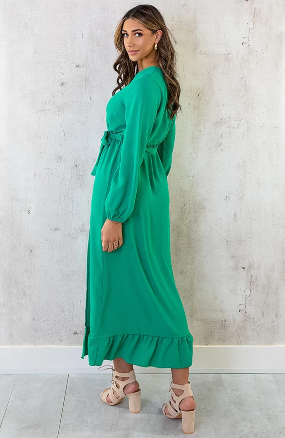 Maxi Jurk Split Bright Green 10 Maxi Jurk Split Bright Green - Afbeelding 8
