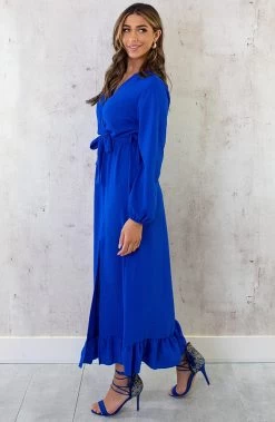 Maxi Jurk Split Kobalt -Kleding Promotie Winkel Maxi Jurk Split Kobalt 2 586x900 2