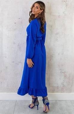 Maxi Jurk Split Kobalt -Kleding Promotie Winkel Maxi Jurk Split Kobalt 3 586x900 1