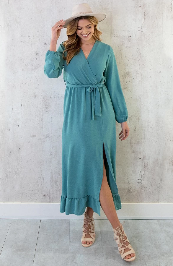 Maxi Jurk Split Mint 5 Maxi Jurk Split Mint - Afbeelding 3