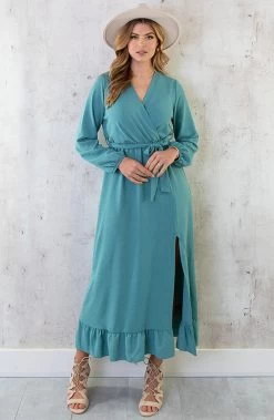 Maxi Jurk Split Mint