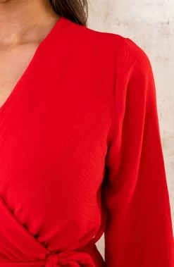 Maxi Jurk Split Rood -Kleding Promotie Winkel Maxi Jurk Split Rood 586x900 1