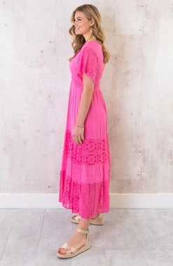 Maxi Kanten Jurk Fuchsia -Kleding Promotie Winkel Maxi Kanten Jurk Fuchsia 3 586x900 1