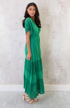 Maxi Kanten Jurk Groen -Kleding Promotie Winkel Maxi Kanten Jurk Groen 1 586x900 1