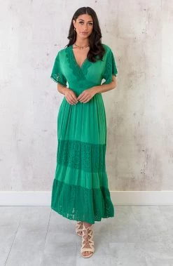 Maxi Kanten Jurk Groen