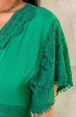 Maxi Kanten Jurk Groen -Kleding Promotie Winkel Maxi Kanten Jurk Groen 4 586x900 1