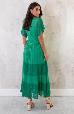 Maxi Kanten Jurk Groen -Kleding Promotie Winkel Maxi Kanten Jurk Groen 5 586x900 1