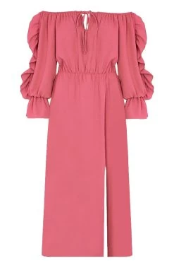 Maxi Off Shoulder Ruffle Jurk Dust Roze 15 Maxi Off Shoulder Ruffle Jurk Dust Roze -Kleding Promotie Winkel Maxi Off Shoulder Ruffle Jurk Dust Roze 1 586x900 1