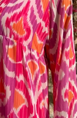 Maxi Oversized Jurk Print Fuchsia -Kleding Promotie Winkel Maxi Oversized Jurk Print Fuchsia close 586x900 1
