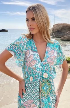 Maxi Print Jurk Turquoise -Kleding Promotie Winkel Maxi Print Jurk Turquoise 10 586x900 1