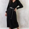 Maxi V-Hals Jurk Black -Kleding Promotie Winkel Maxi V Hals Jurk Black 5 586x900 1