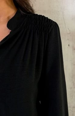 Maxi V-Hals Jurk Black -Kleding Promotie Winkel Maxi V Hals Jurk Black 7 1 586x900 1