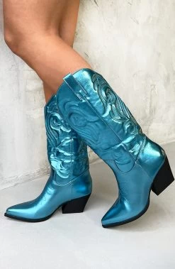 Metallic Cowboy Laarzen Blue