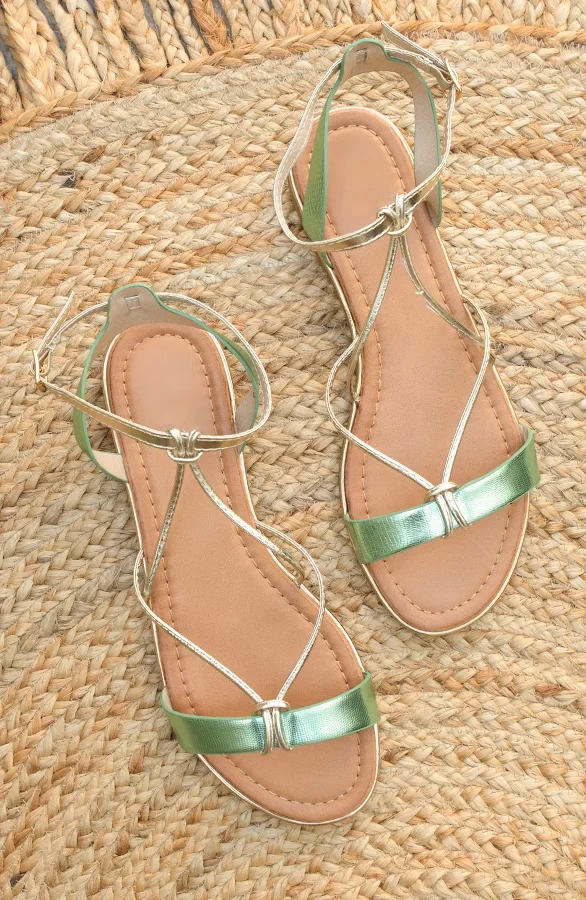 Metallic Sandalen Mint 3 Metallic Sandalen Mint