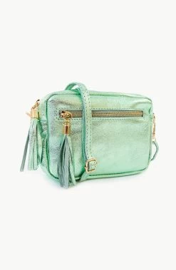 Metallic Tas Leer Mint