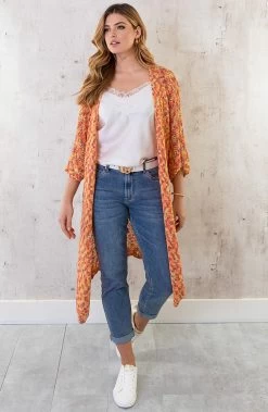 Midi Gehaakt Vest Oranje -Kleding Promotie Winkel Midi Gehaakt Vest Oranje 2 586x900 2