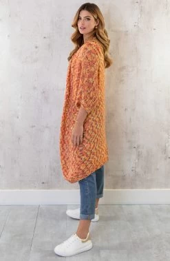 Midi Gehaakt Vest Oranje -Kleding Promotie Winkel Midi Gehaakt Vest Oranje 4 586x900 2