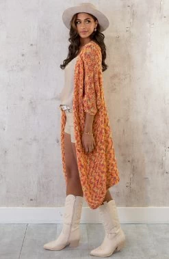 Midi Gehaakt Vest Oranje -Kleding Promotie Winkel Midi Gehaakt Vest Oranje 5 586x900 1