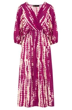 Midi Jurk Met Print Aubergine -Kleding Promotie Winkel Midi Jurk Met Print Aubergine 586x900 1