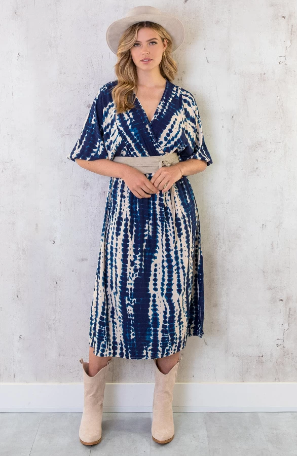 Midi Jurk Met Print Marine 5 Midi Jurk Met Print Marine - Afbeelding 3