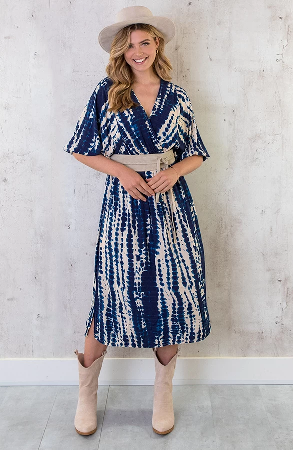 Midi Jurk Met Print Marine 4 Midi Jurk Met Print Marine - Afbeelding 2