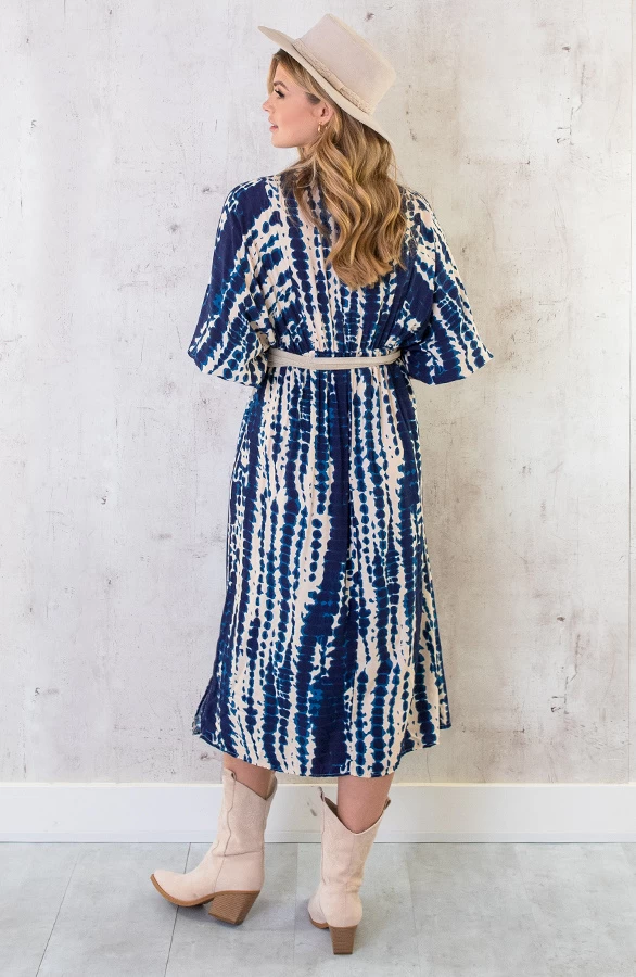 Midi Jurk Met Print Marine 7 Midi Jurk Met Print Marine - Afbeelding 5