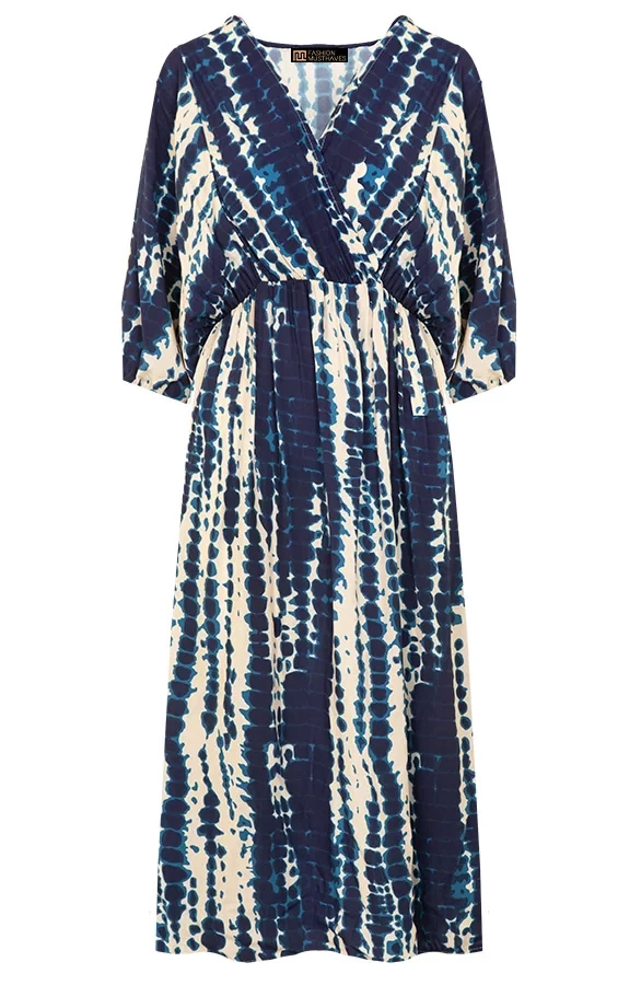 Midi Jurk Met Print Marine 9 Midi Jurk Met Print Marine - Afbeelding 7