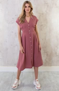 Musthave Deal Midi Knopen Jurk Sevilla 11 Musthave Deal Midi Knopen Jurk Sevilla -Kleding Promotie Winkel Midi Knopen Jurk Sevilla Dust Roze 2 586x900 1