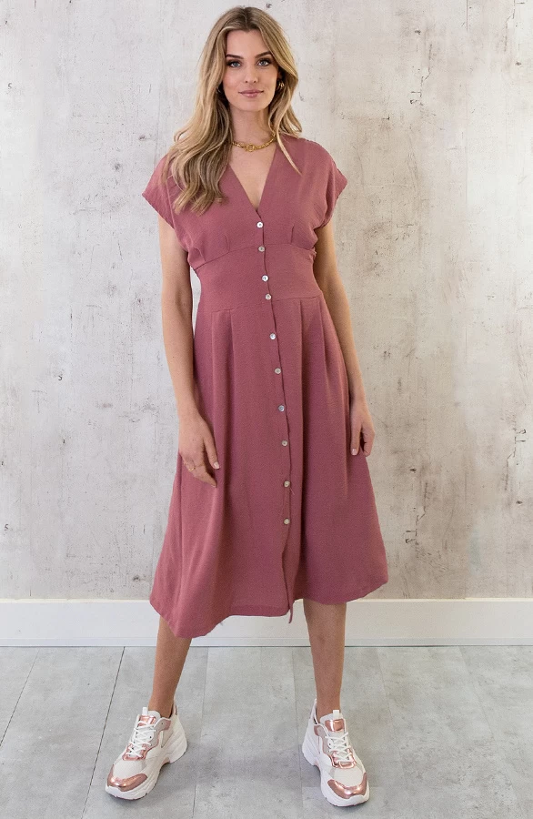 Musthave Deal Midi Knopen Jurk Sevilla 6 Musthave Deal Midi Knopen Jurk Sevilla - Afbeelding 4