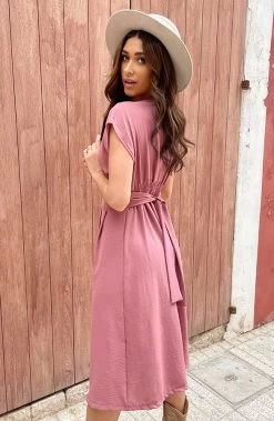 Midi Knopen Jurk Sevilla Dust Roze -Kleding Promotie Winkel Midi Knopen Jurk Sevilla Dust Roze 5 586x900 1